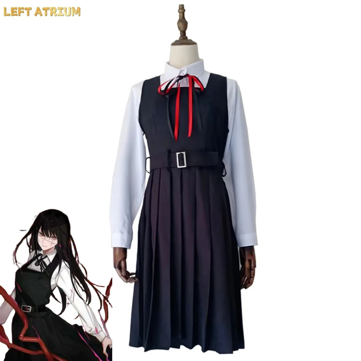 

Japan And South Korea JK School Uniform Shirt Dress Wig Woman Cute Campus Suit Anime Chainsaw Man Mitaka Asa Cosplay Costume2025