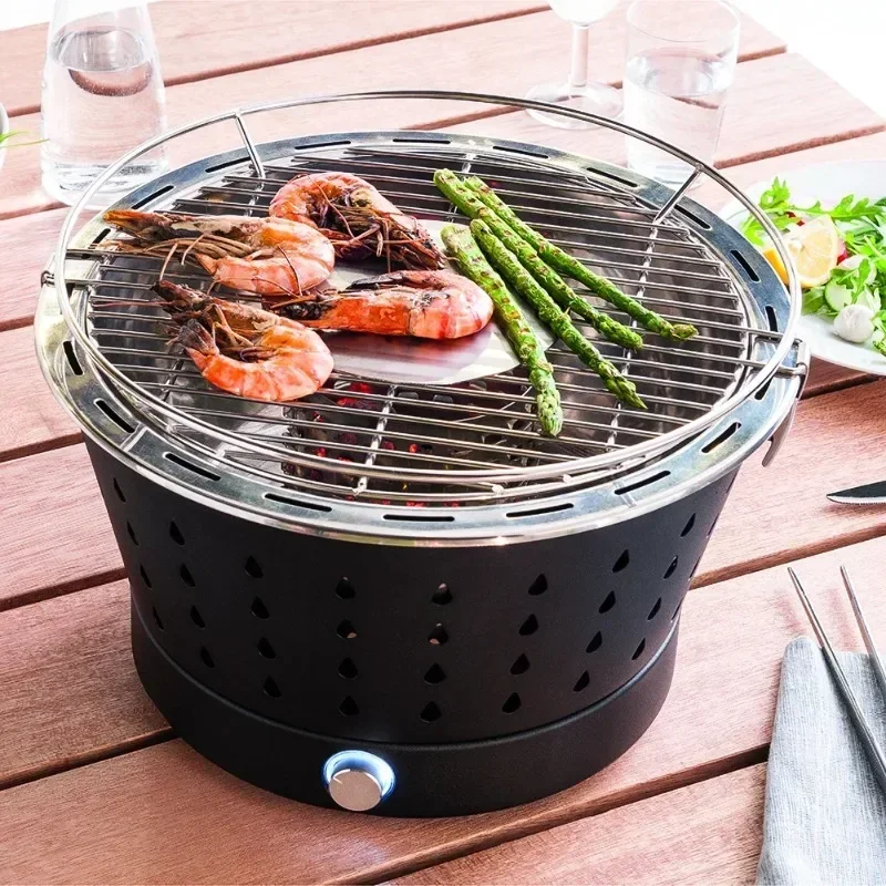 Household smokeless barbecue grill stove washable with large capacity custom camping charcoal grill reusable portable for travel