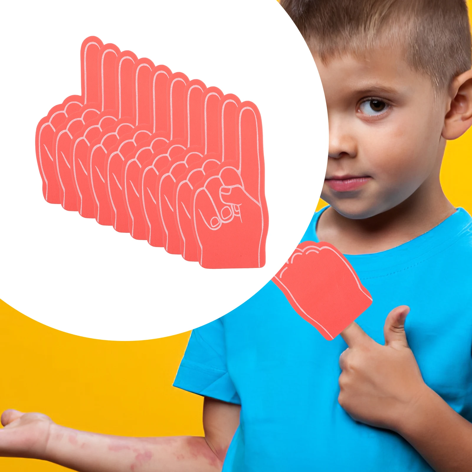 

12pcs Foam Finger Sports Party Favor Group Spirit Item Cheerleading Noise Maker Portable Fun Gift For Soccer Basketball Rally