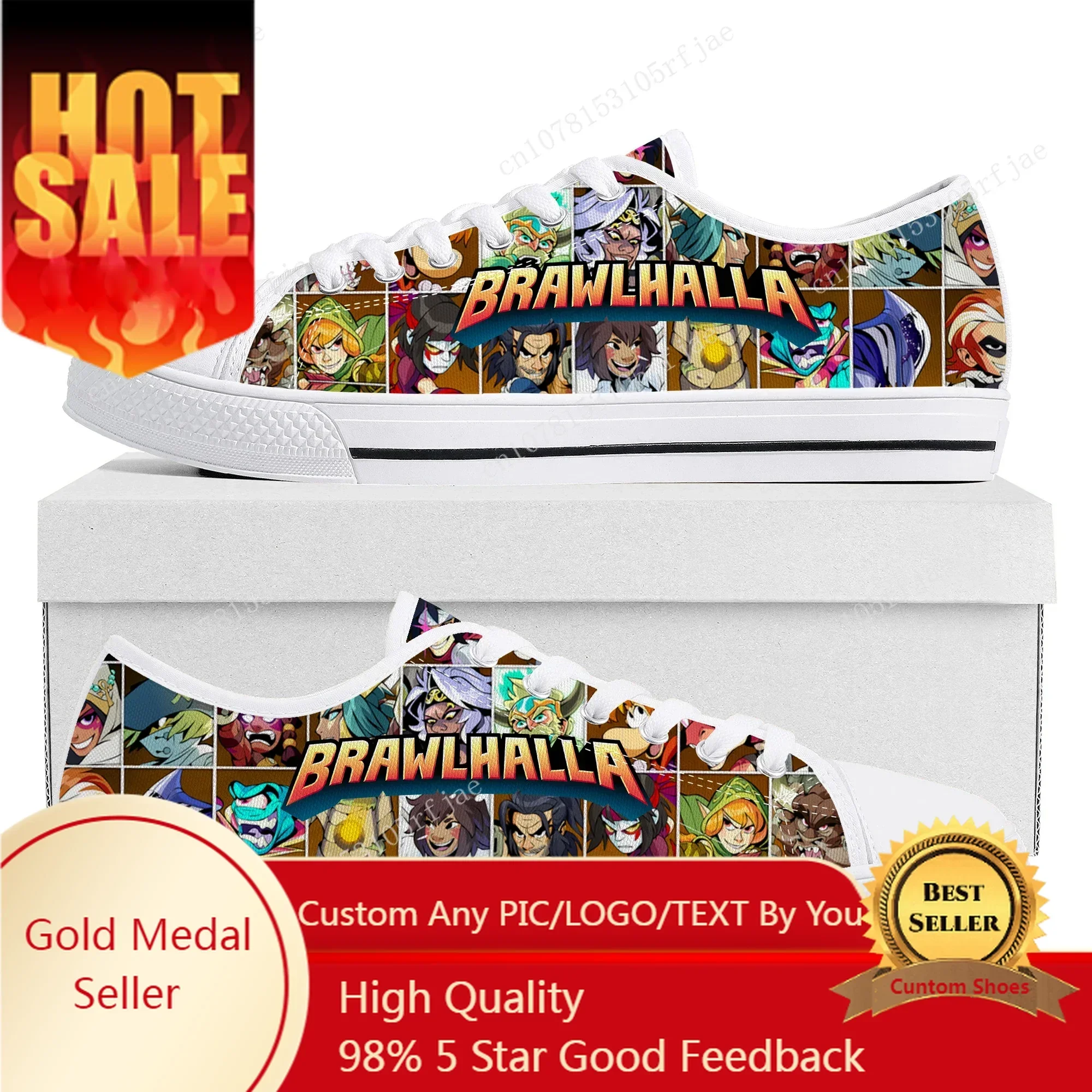 Brawlhalla Low Top Sneakers Hot Cartoon Game Womens Mens Teenager Fashion Canvas Sneaker Couple Custom Built Shoes