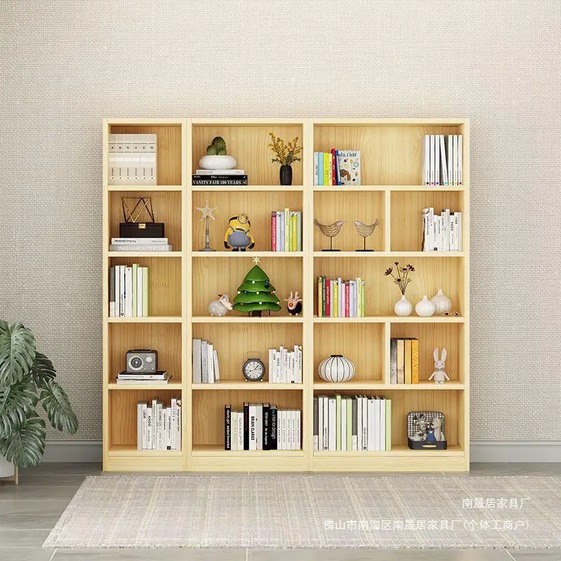 رف خزانة كتب منزلية من الأرض إلى السقف، باب الأطفال، غرفة معيشة من خشب الصنوبر، تخزين المكتبة