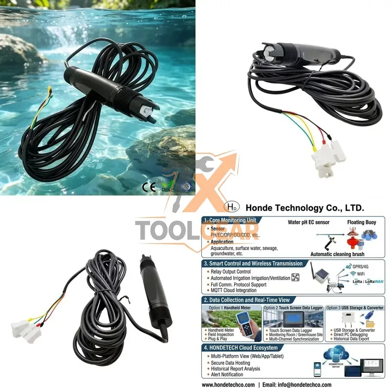 2026hotsale* High Accuracy RS485 Output Modbus Waterproof IP68 pH Sensor for Industrial Water Treatment