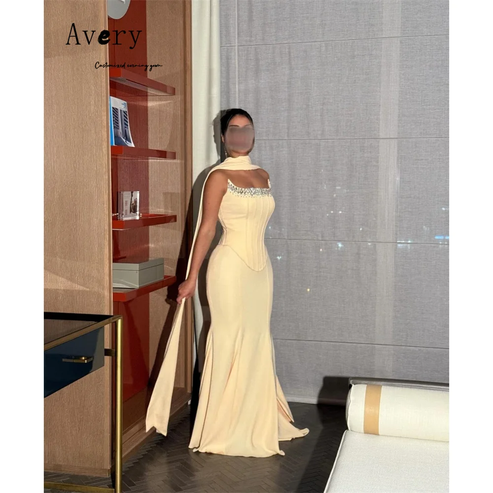 

Avery Custom Rhinestone Off-shoulder Sleeveless Fishtail Luxury Party Dress Elegant Dresses Woman for Evening Party Women's Prom
