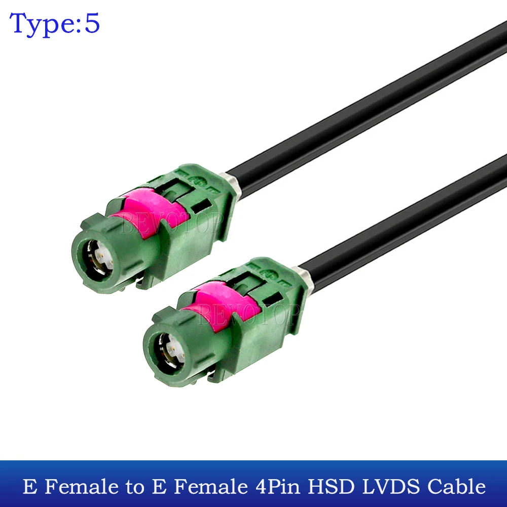 4Pin HSD Code E Female to E Female Connector 4-Core HSD LVDS Wiring Harness Cable for BMW USB Wire Vehicle Transmission Screens