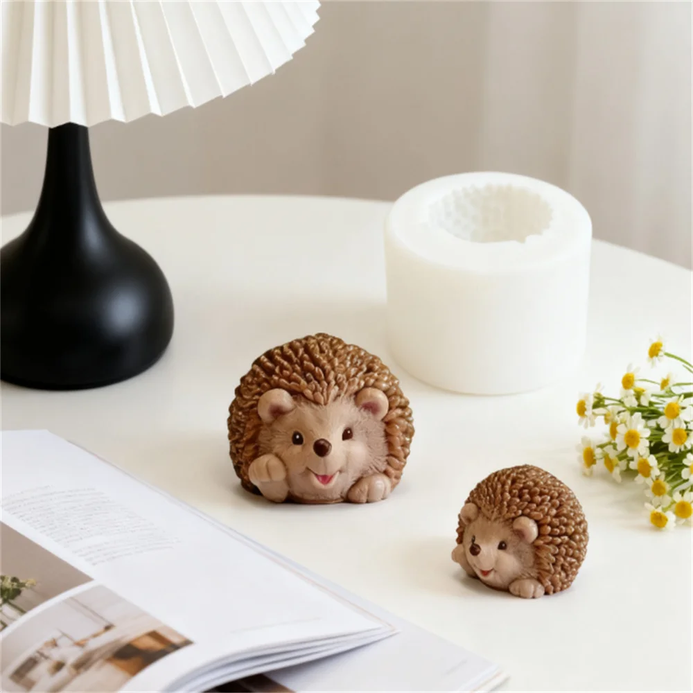 Molde de silicona de erizo 3D, molde hecho a mano de erizo bonito, vela DIY, jabón y molde artesanal de yeso para decoración del hogar y regalos hechos a mano