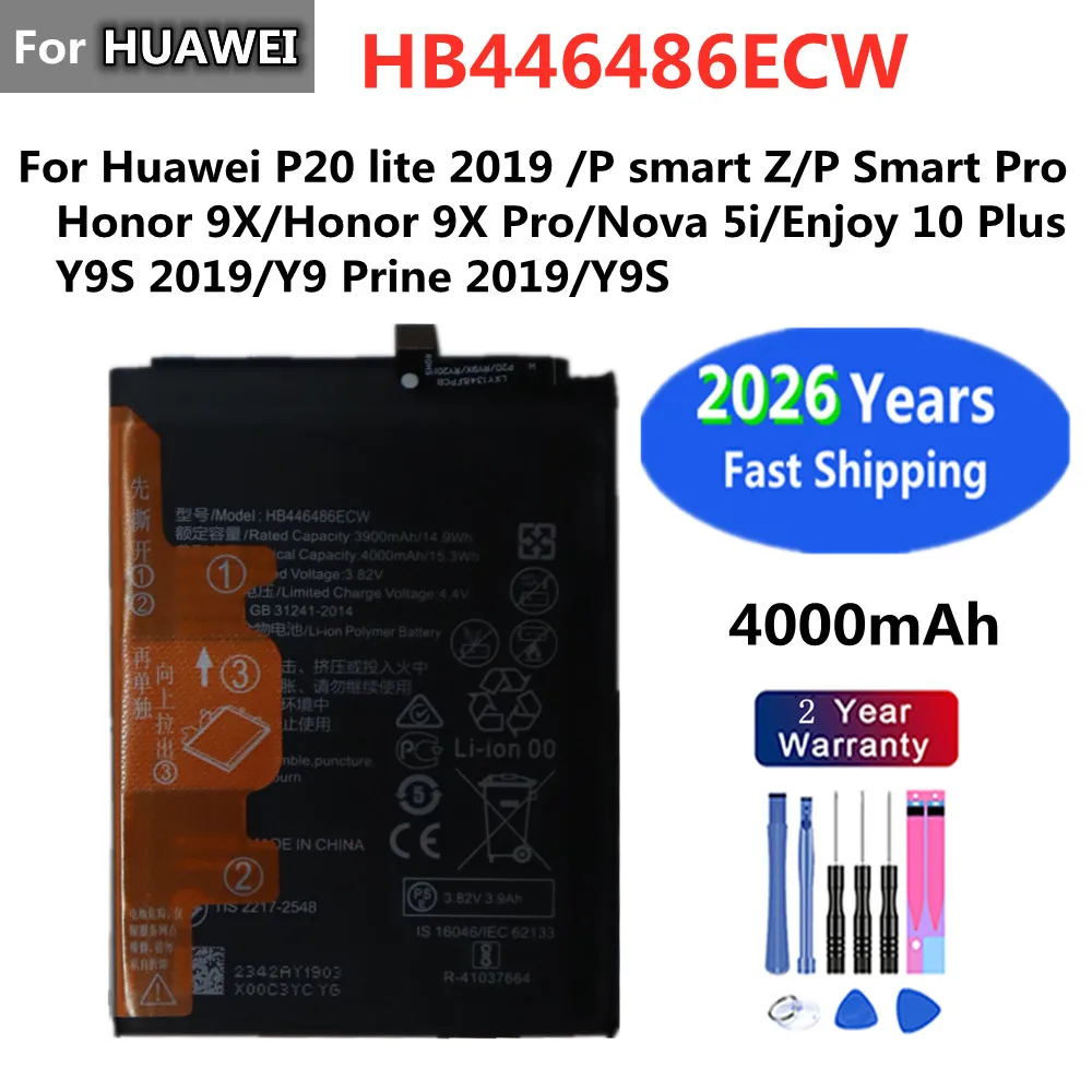 Batería HB446486ECW para Huawei P20 Lite, P Smart Z, Nova 5i, Enjoy 10 Plus, Y9S 2019, P Smart Pro, Y9 Prine, Y9S, Honor 9X Pro