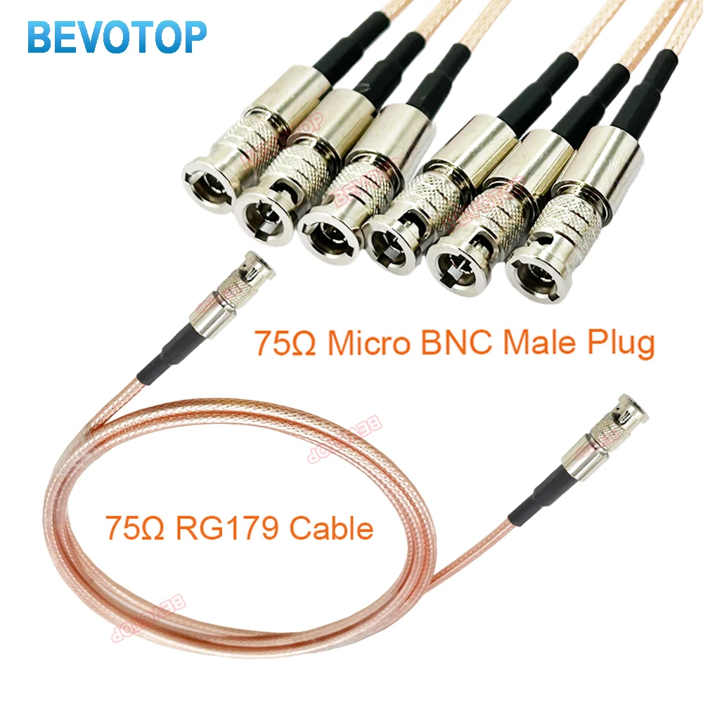 1PCS New HD BNC RG179 Cable 75 Ohm Micro BNC Male to Micro BNC Male Plug BNC Connector Cable Adapter for HD Video Camera BEVOTOP