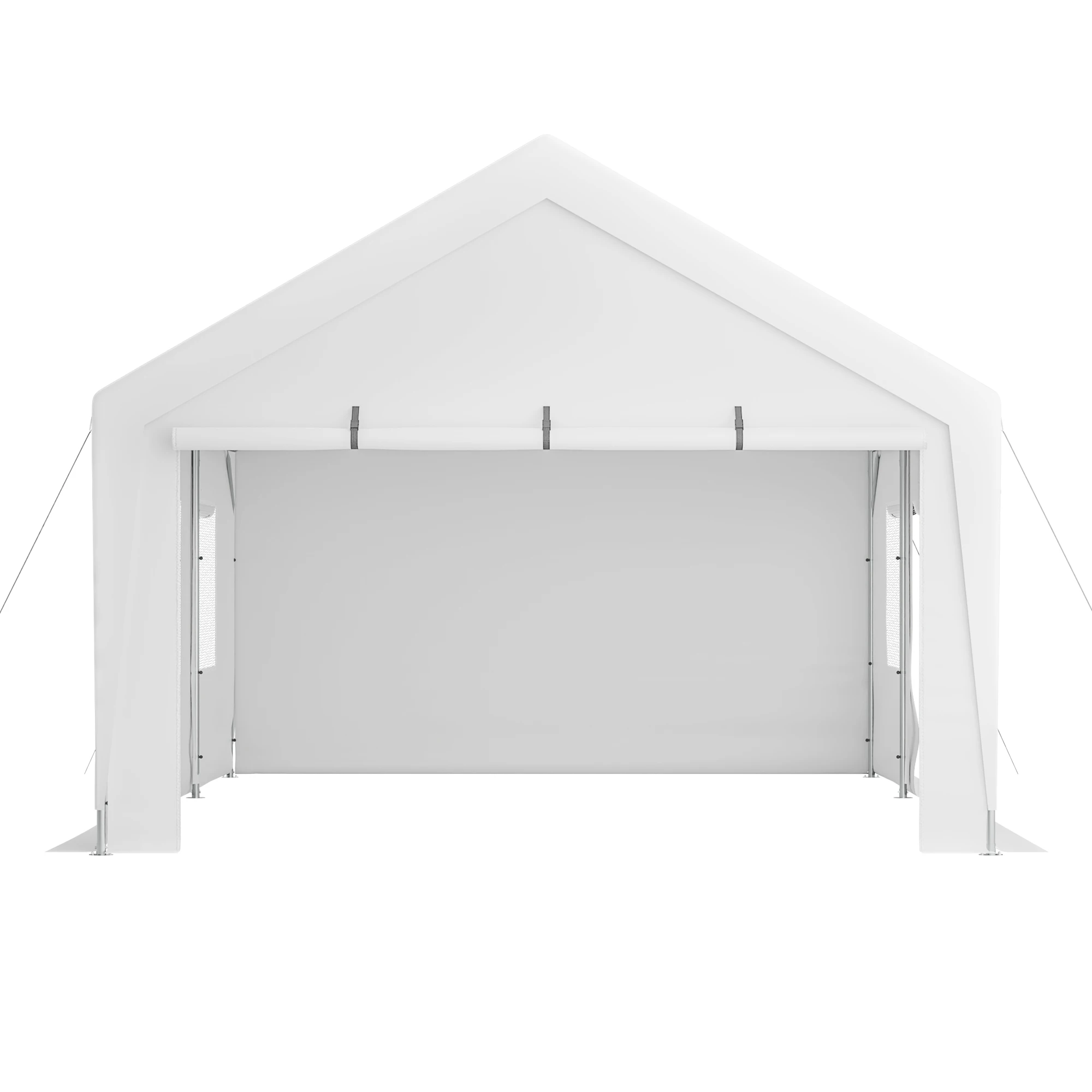 LZBEITEM 13x20 Heavy Duty Steel Carport Storage Canopy Garage Tent w/ Removable Sidewalls