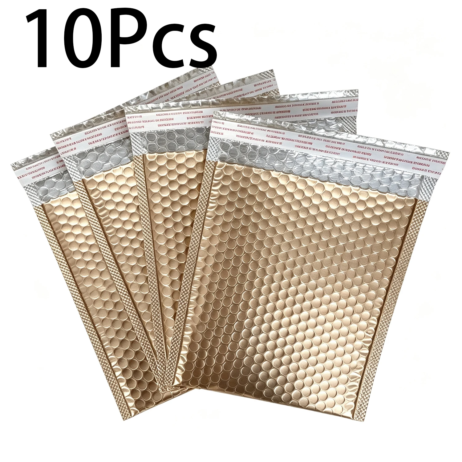 10Pcs Matte Gold Holographic Bubble Mailers Waterproof Self Seal Padded Envelopes Shockproof Mailing for Small Business Shipping