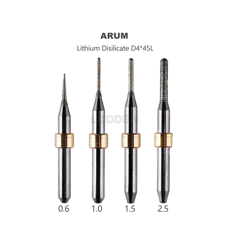 LODDEN Dental Lab Milling Burs Lithium Disilicate for Arum Machines Cutting Glass Cermics 45mm D4 Materials Precision Tools