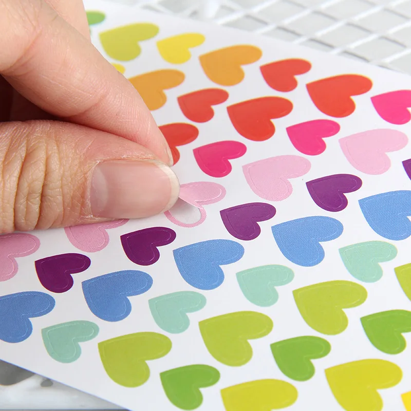 1Pcs/6sheet Small Fresh FUNNY Color Love Five pointed Star Paper Decorative Sticker Thank You Stickers Kawaii Art Supplies