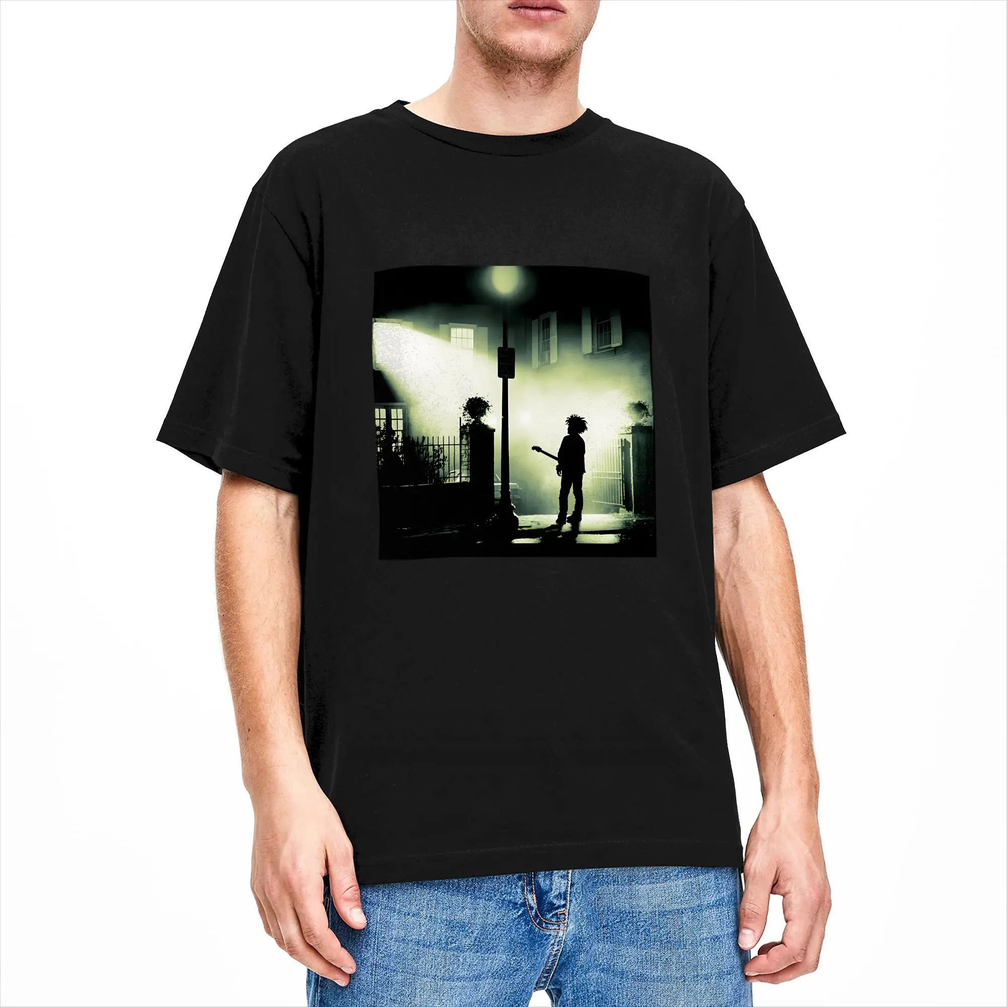 Rock Cures Band Men's T Shirt  Vintage Tees Short Sleeve Round Neck T-Shirts Pure Cotton Adult Clothes