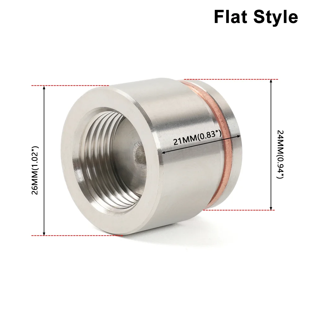 Stainless Steel O2 Oxygen Sensor Bung Mounting Bungs And Plugs Adapter With M18 x 1.5 Flat Or Notched Style Weld in Bung THB078