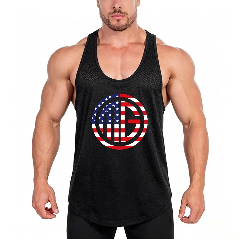 Men's Moisture Wicking Running Vests Lightweight Quick Dry Mesh Tank Top Summer Gym Workout Sleeveless Shirt Fitness Training
