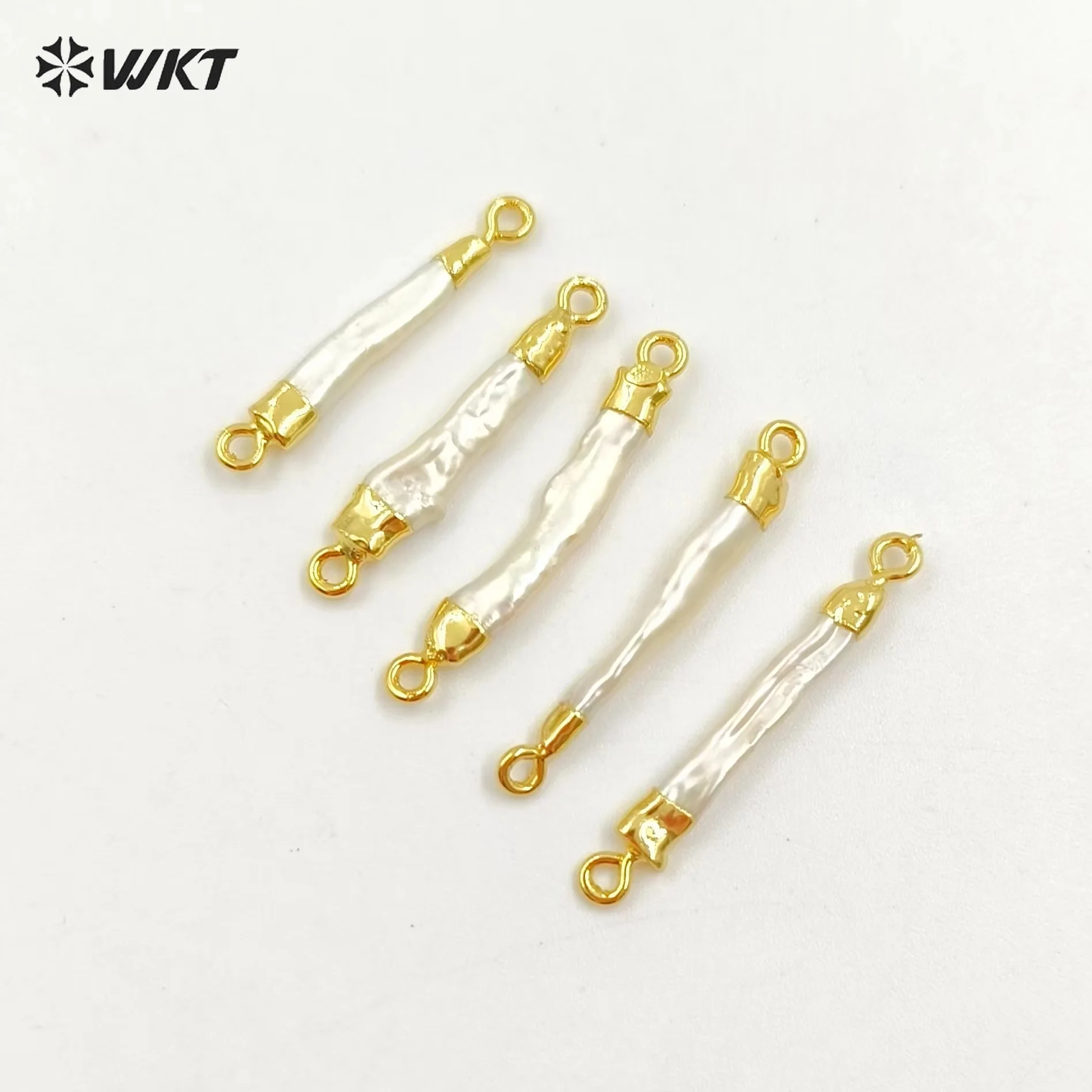 

WT-C131 Wholesale Tiny Stick Connector Accessory Natural Freshwater Pearl Stick Charm For Jewelry Findings Design