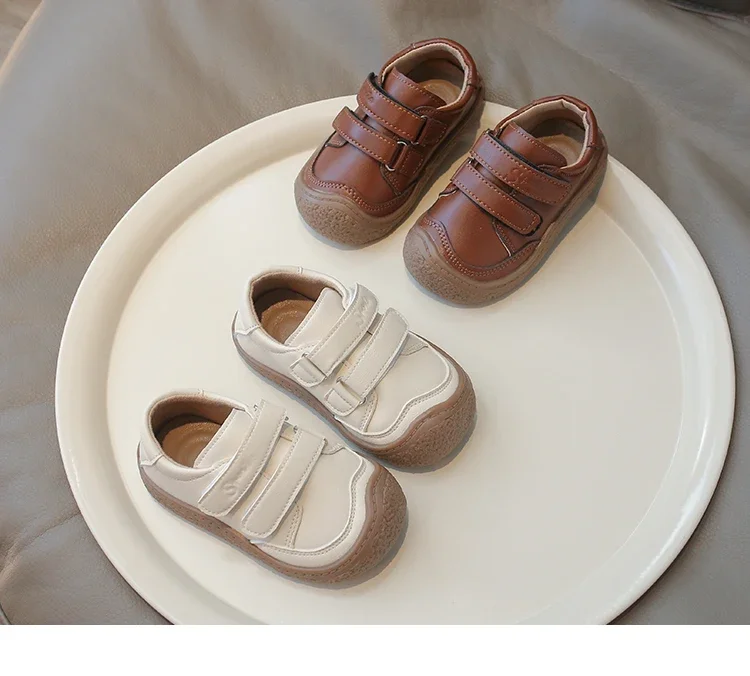 Parker-Chaussures de protection en cuir pour bébés garçons et filles, chaussures pieds nus, baskets à semelle souple étoile, tennis d'extérieur pour enfants, orteils fermés