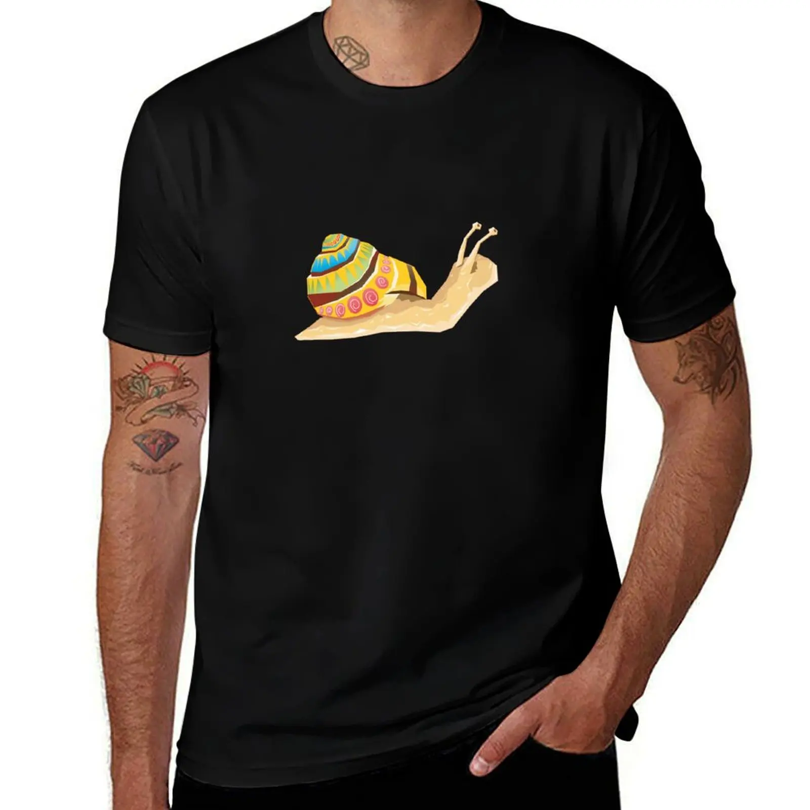 Snail cute cartoon smile new art T-Shirt vintage t shirts custom t-shirts men clothes