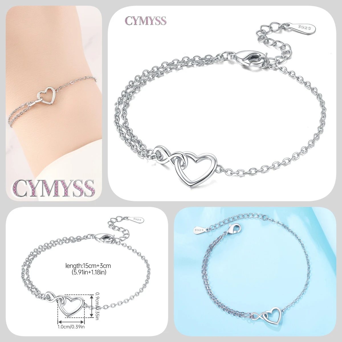 Zierliches Tennisarmband aus 925er Sterlingsilber mit Schmetterlingsanhänger und eingelegtem Zirkonia, edler Schmuck für Frauen, Hochzeits- und Geburtstagsgeschenk – Detail 14