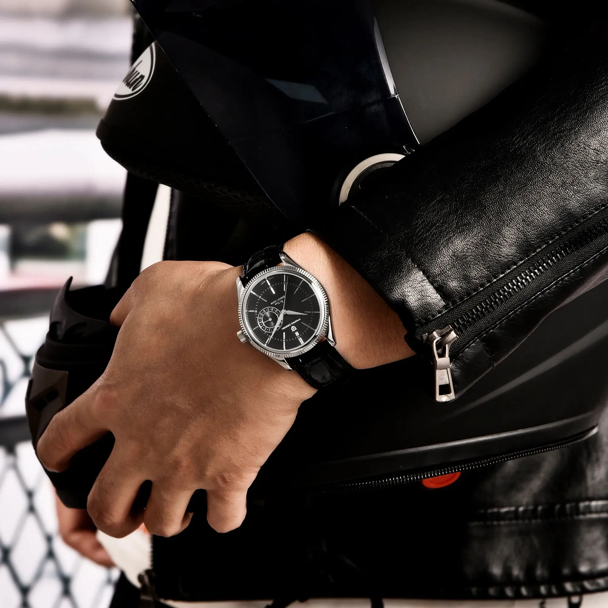 PAGANI DESIGN Elite Luxury Men's Quartz Watch Business All-Match Leather Strap Sapphire Glass Mirror Calendar 20Bar Diving Watch