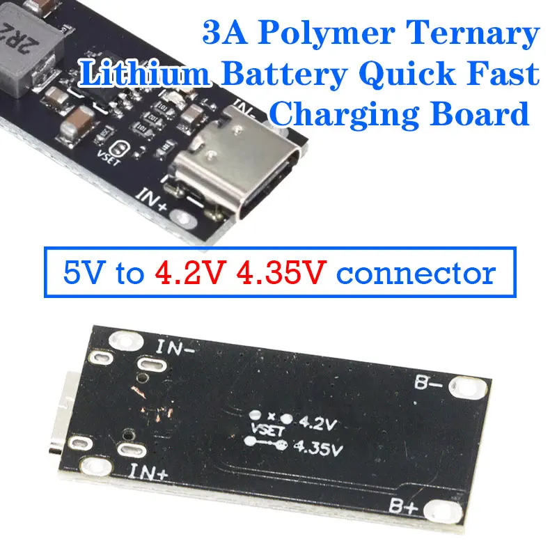 5/10PCS IP2312 Type-C USB Input High Current 3A Polymer Ternary Lithium Battery Quick Fast Charging Board 4.2V 4.35V connector
