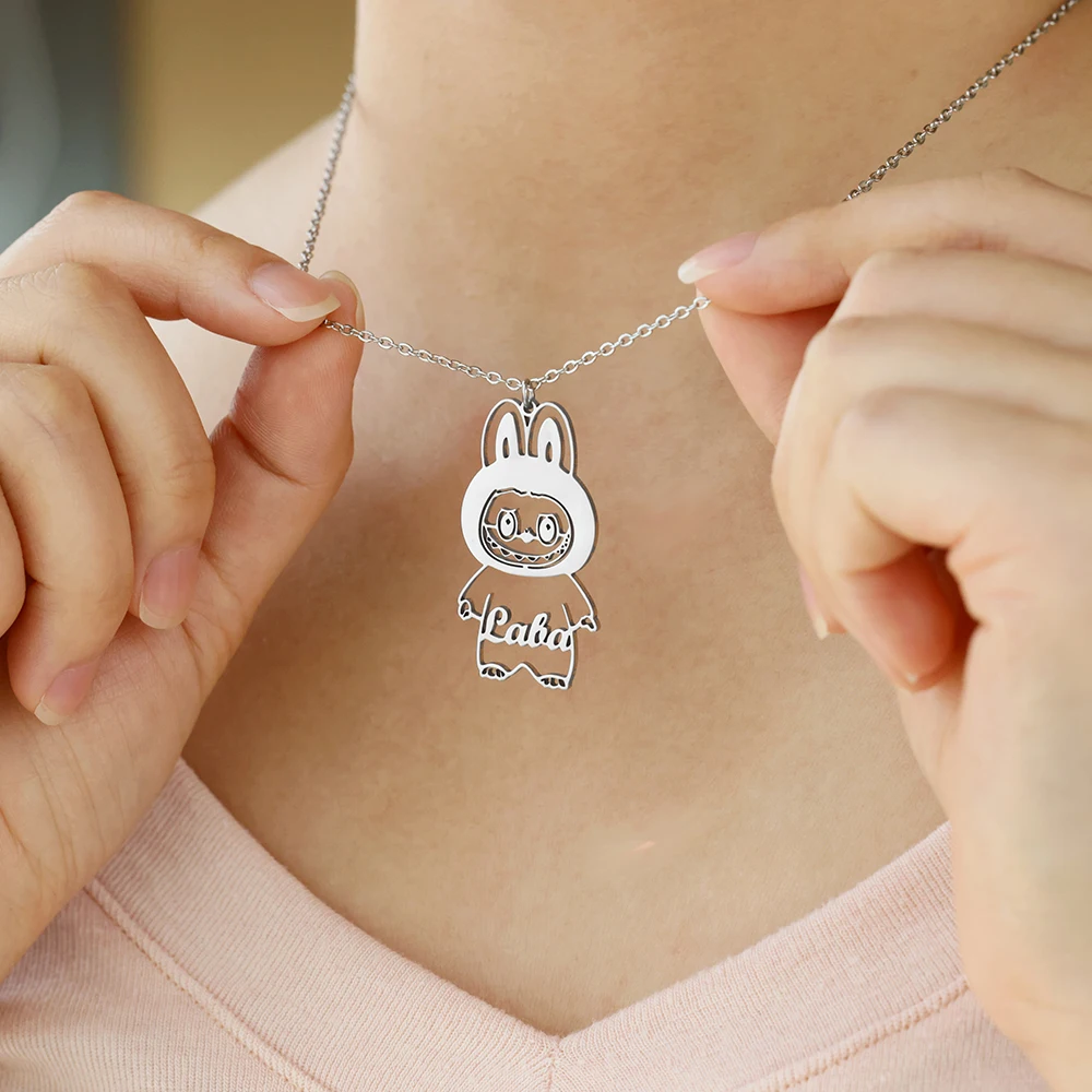 

Personalized Toy Doll Custom Name Necklace For Women Stainless Steel Silver Color Chain Collar Party Necklace 2025 Birthday Gift