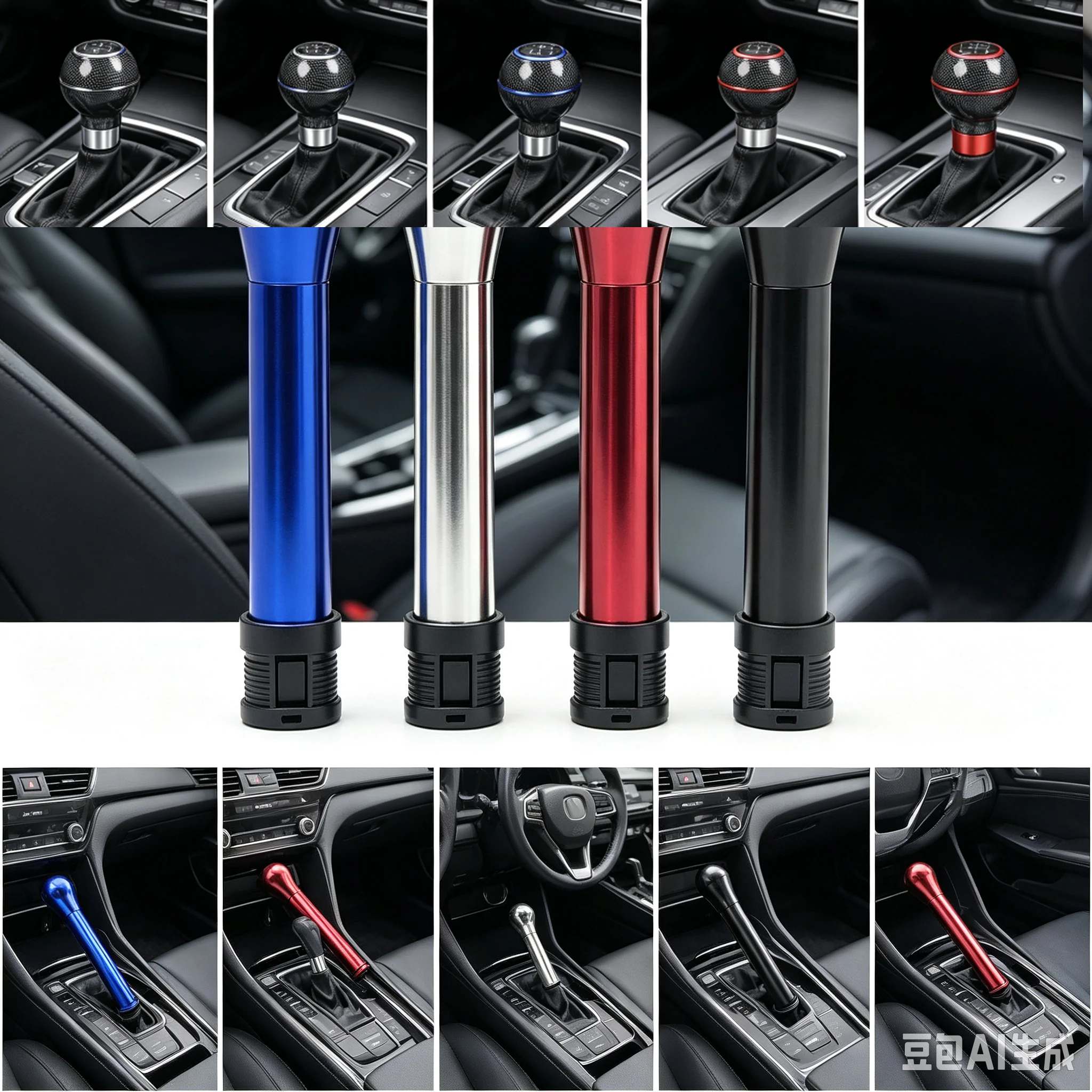 Universal 4 Colors Car Aluminum Manual Transmission Gear Shift Knob Car Shift Lever Knobs AT MT Fit For Honda Toyota Nissan