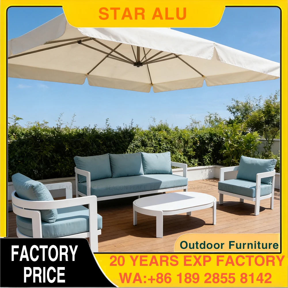 

Lounge Set Aluminium Courtyards Hotels Villas Outdoor Furniture Modern Luxury Elegant Garden Sectional Sofa Set for Patio