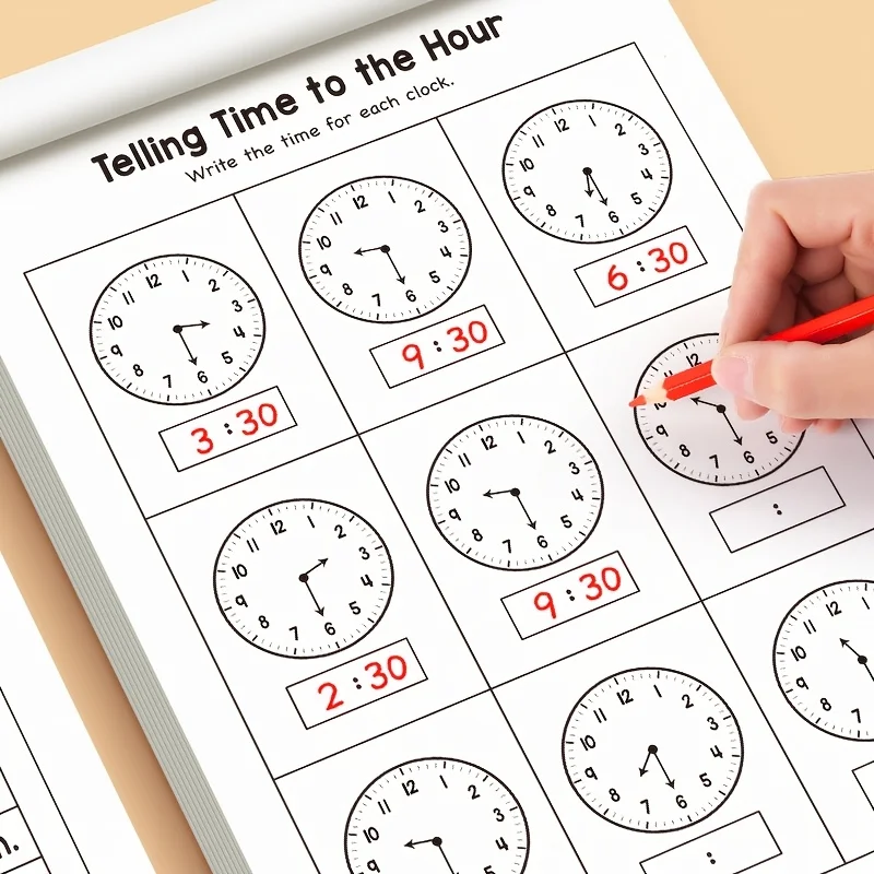 Children Telling Time Practice Workbook, Early Learning Educational Workbook for Preschool & Kindergarten Homeschool Use
