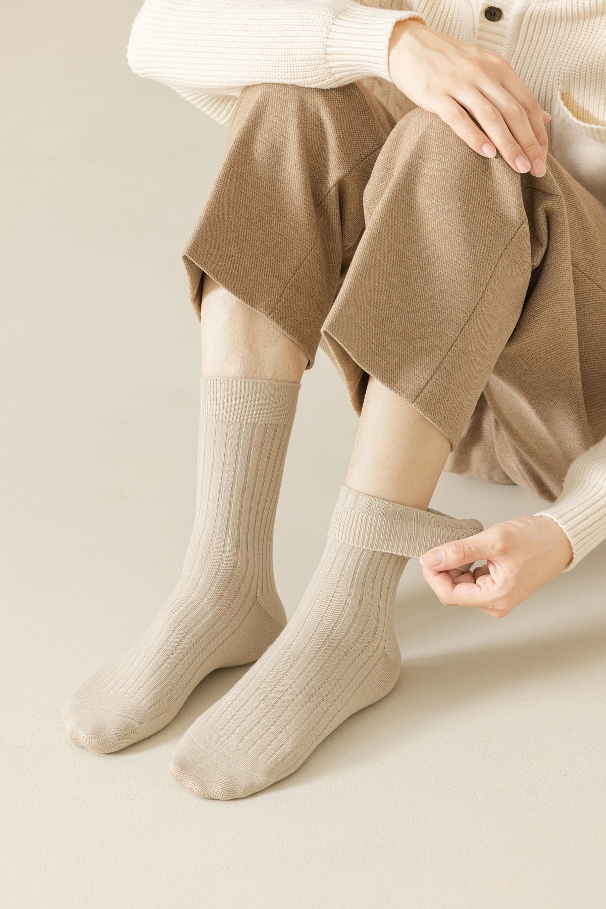 5 paia, nuovi calzini termici in lana da uomo, calzini a metà polpaccio caldi e confortevoli per affari, ufficio e abbigliamento casual, autunno, inverno,