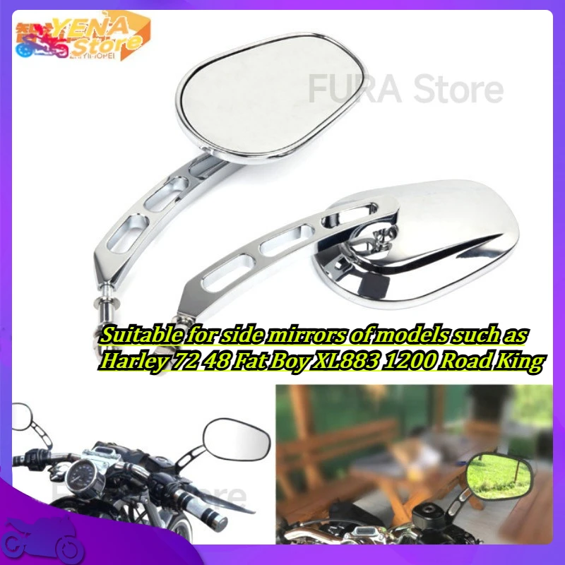 

Motorcycle rearview mirror. Suitable for side mirrors of models such as Harley 72 48 Fat Boy XL883 1200 Road King, etc.