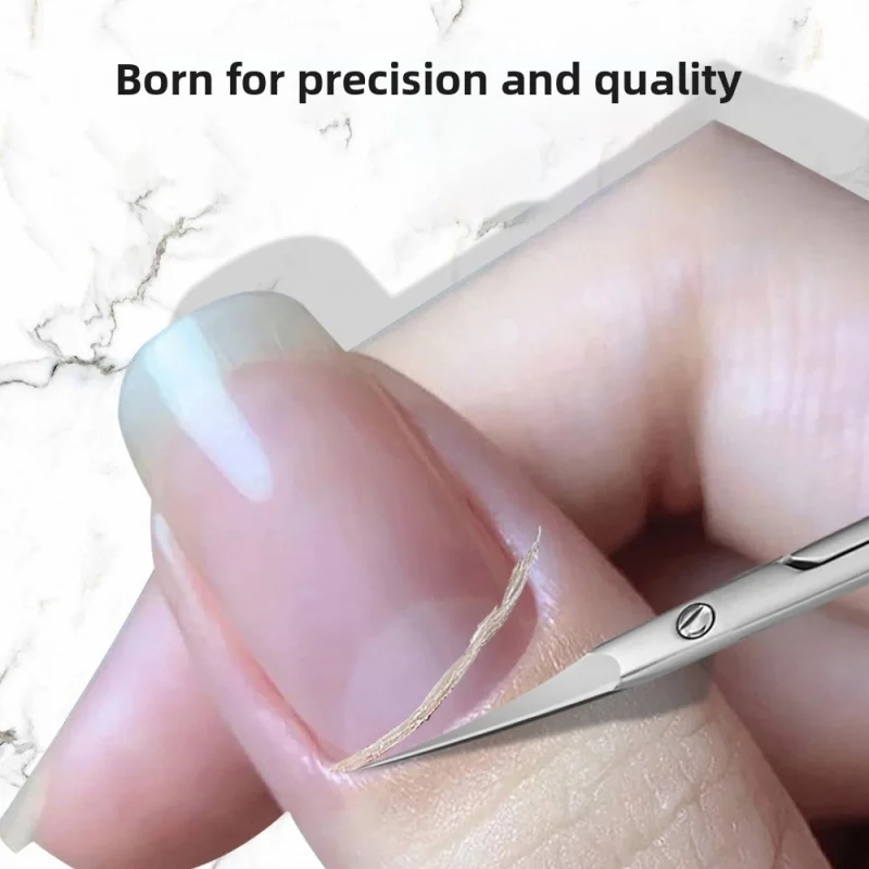 Russian Style Curved Stainless Steel Scissors, Precision Trimmer for Eyebrow Cuticle Eyelash Beauty Makeup