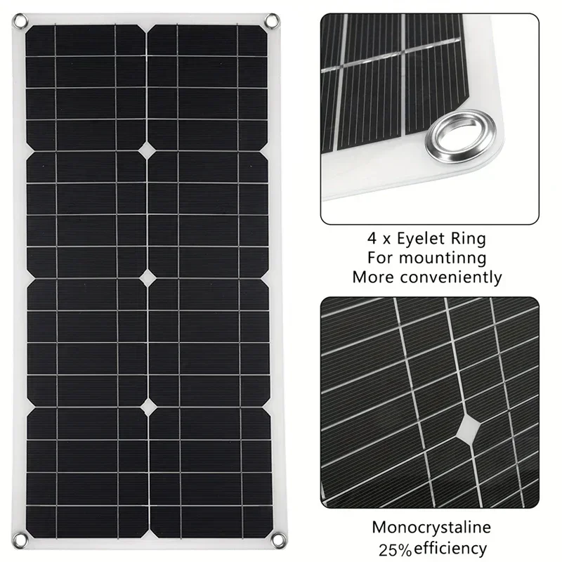 1000W 18V monokrystaliczny silikonowy Panel solarny Dual USB 12V/5V DC monokrystaliczny elastyczny ładowarka solarna do ładowania akumulatora RV W