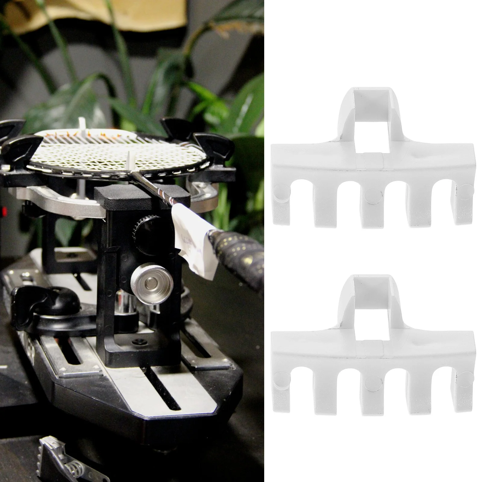 

2Pcs Racket Threading Tool Fine Workmanship Durable Plastic Racket Supplies Stringing Machine Adapter Stringing Protector