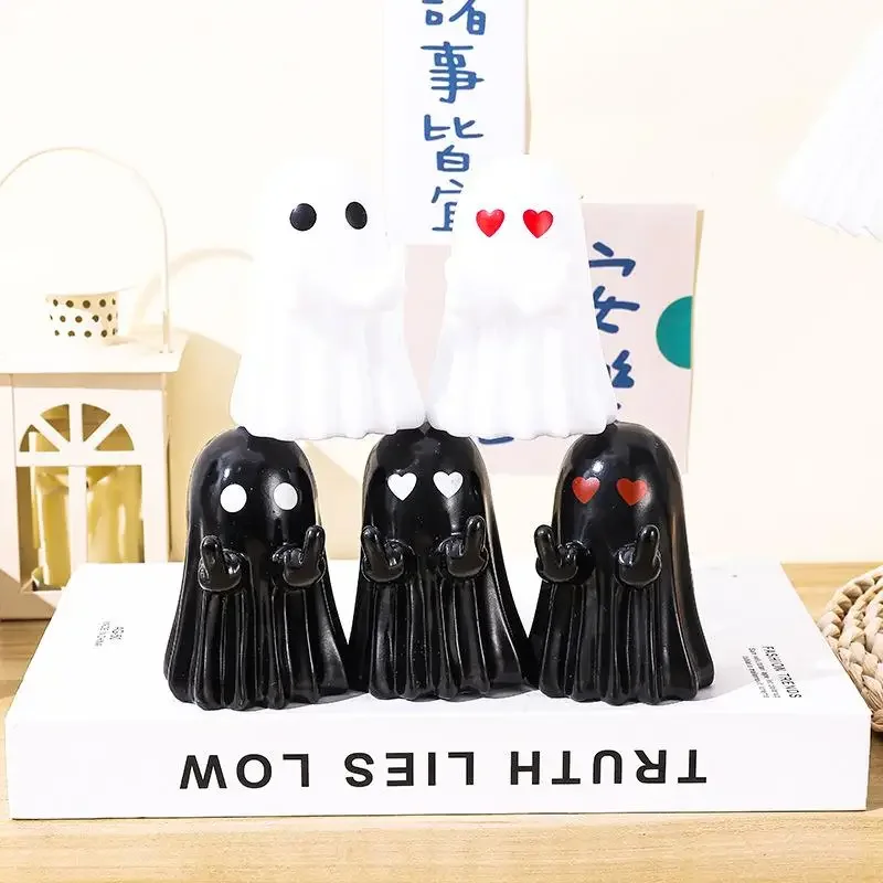 1 Piece Cute Small Horror Ghosts Halloween Home Decoration Ghost Statues Phone Stand Coffee Table Centerpieces Shelf