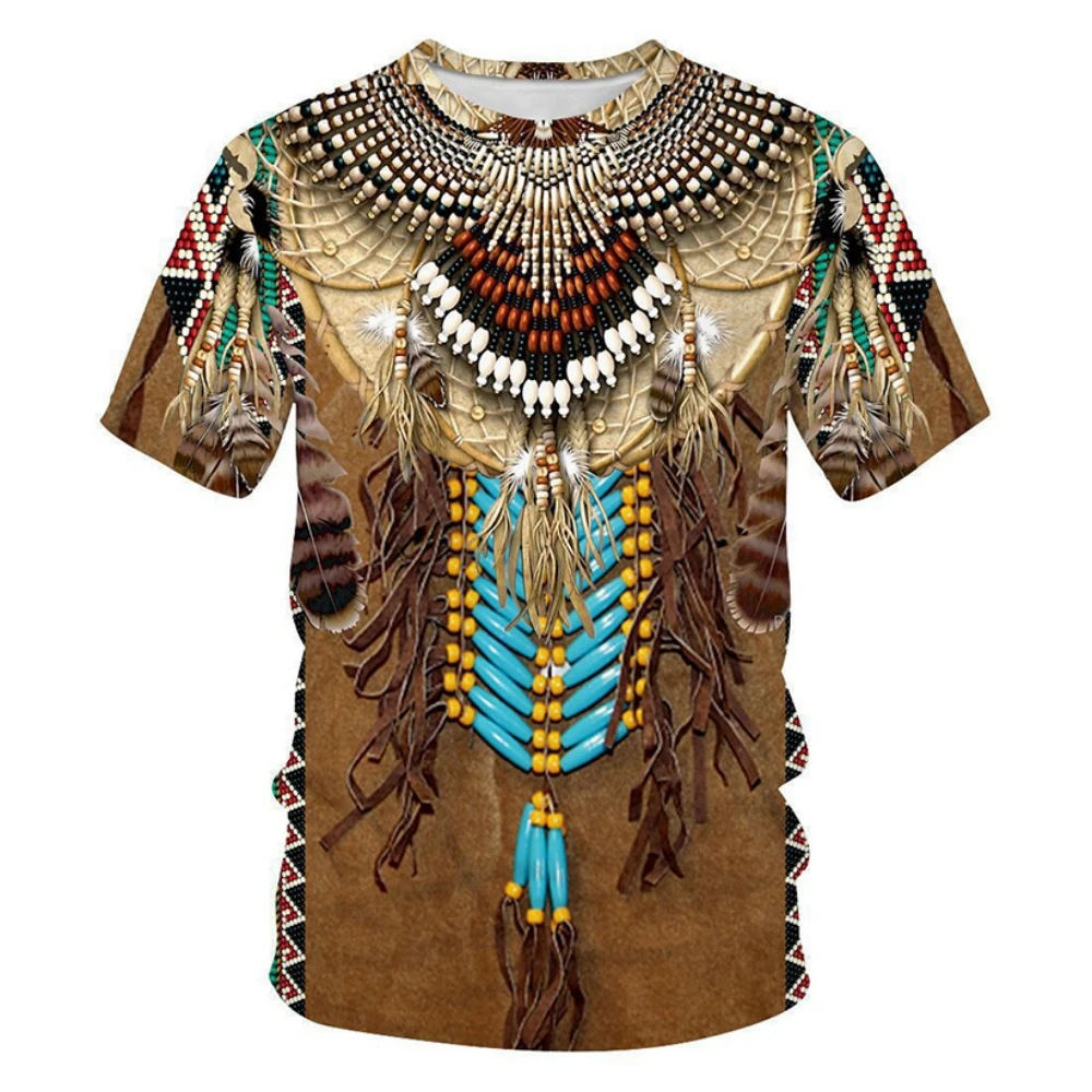 Summer Indian Ethnic Style 3D Print T-Shirts Streetwear Men Fashion Harajuku Casual Oversized O-Neck T Shirt Tees Tops