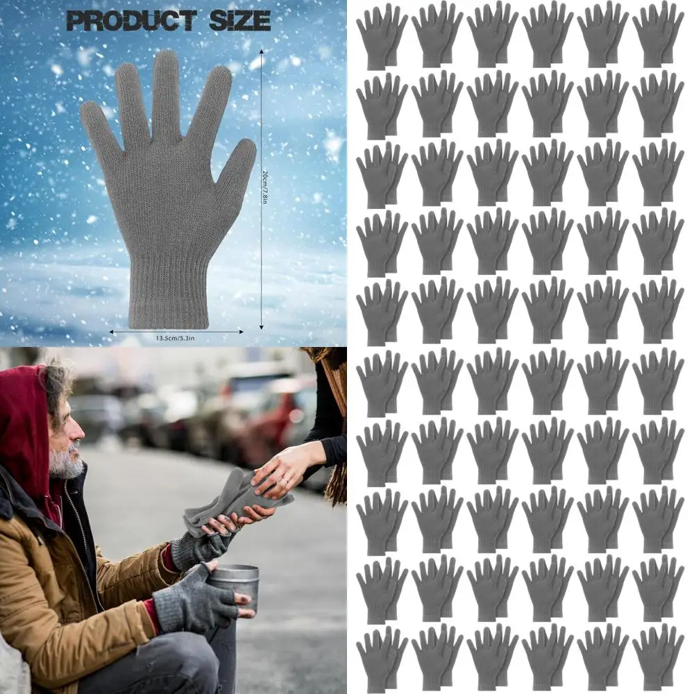 

Seematn 50 пар объемных зимних волшебных перчаток, толстые вязаные зимние теплые перчатки для взрослых, мужчин, женщин, бездомных, унисекс
