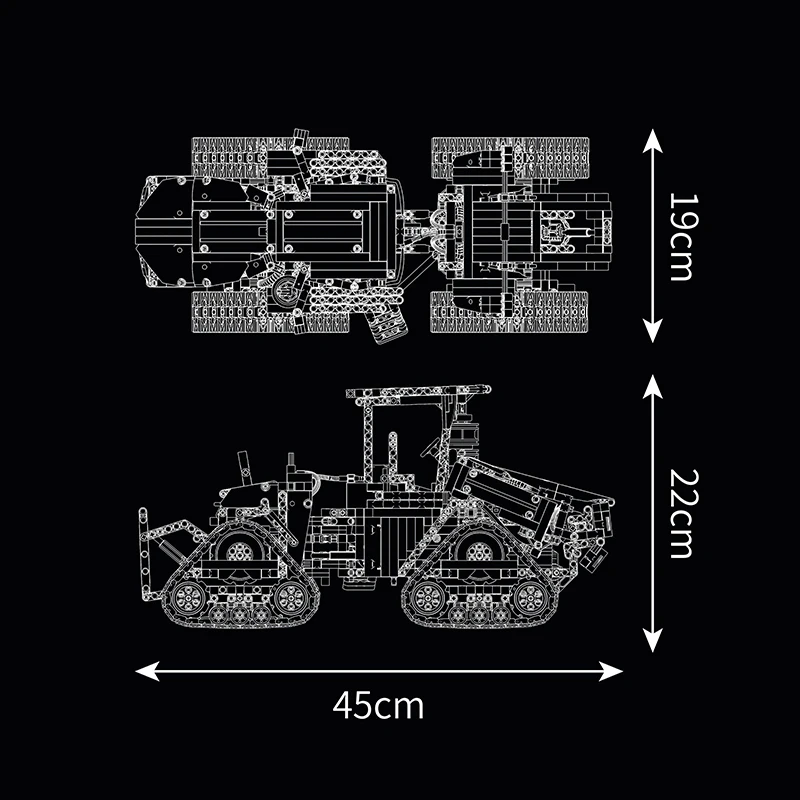 Technical MOC 35270 MouldKing 18020 Remote Control Pneumatic Crawler Tractor Car Model 1698PCS Building Blocks Brick Puzzle Toys