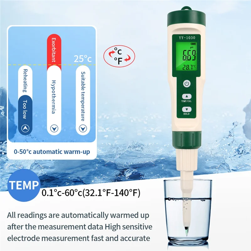 

A74E-ЖК-тестер с подсветкой PH, высокоточный тестер кислотности, применимый к почве, косметике,