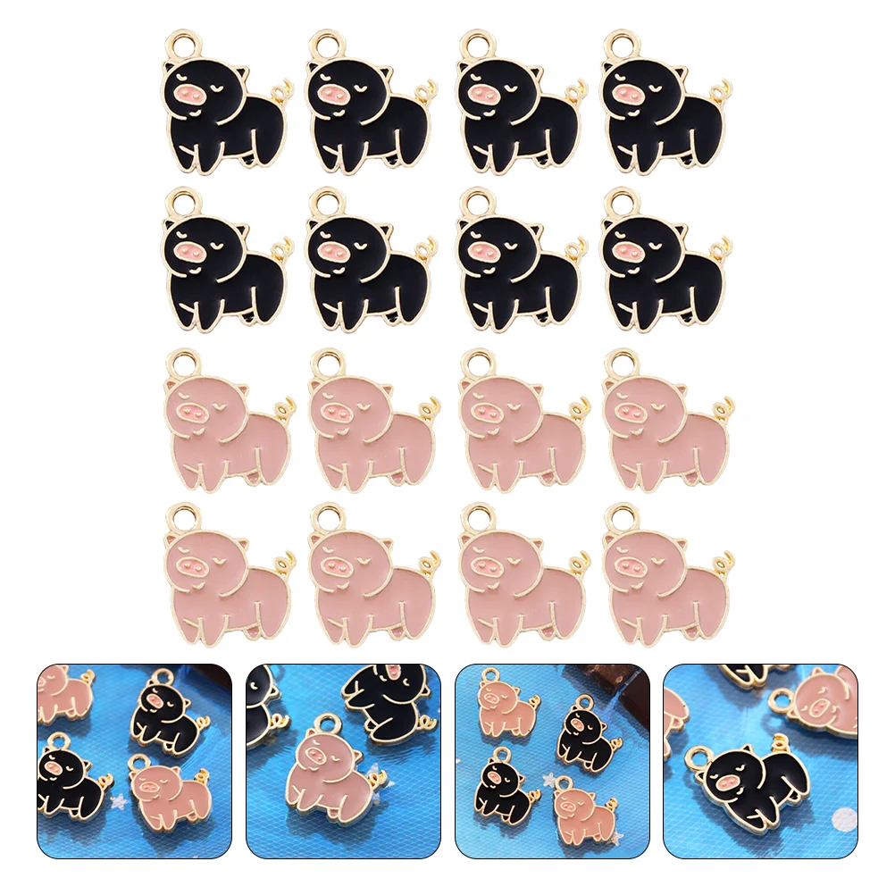 20 Pcs Jewelry Accessories Cellphone Piggy Charm Pendant Korean Version Necklace Drop of Oil DIY Craft Charms Creative Pendants