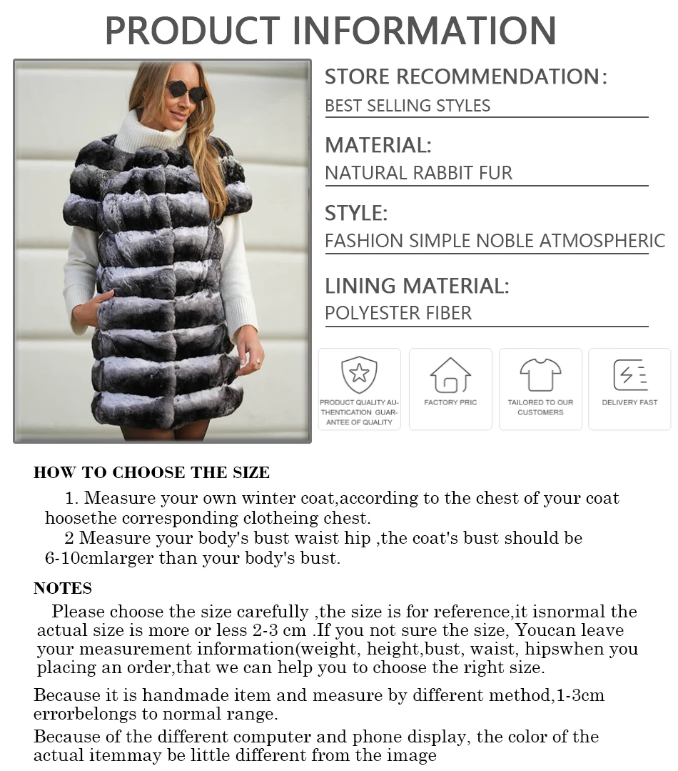 Gilet di pelliccia di coniglio donna inverno Rex Gilet di coniglio collo tondo Gilet di pelliccia lungo 2024 tendenza di alta qualità