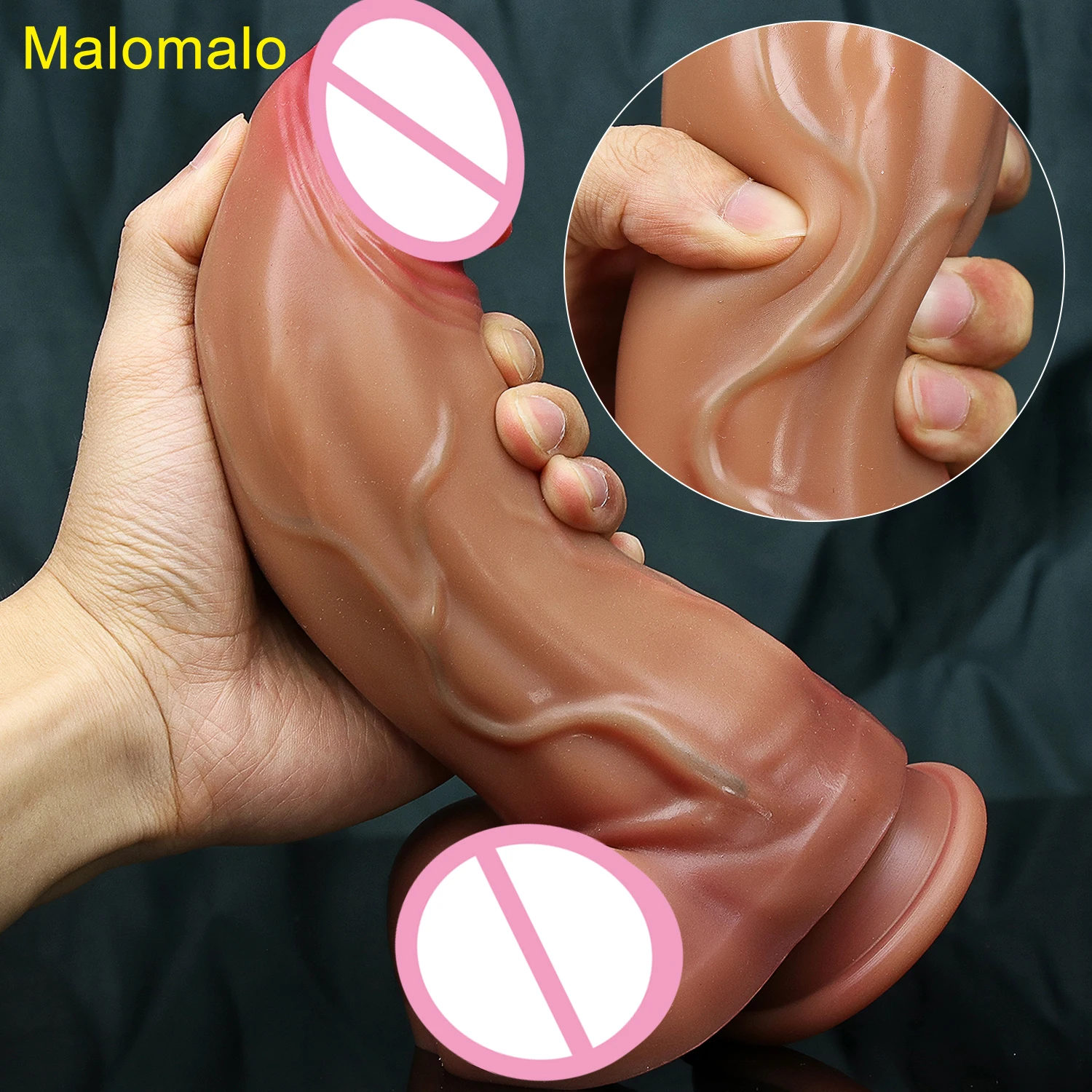 Huge Realistic Veins Thick Dildo Adult Sex Toy for Women Soft Double Silicone Vaginal Masturbators Penis Big Suction Cup Dick