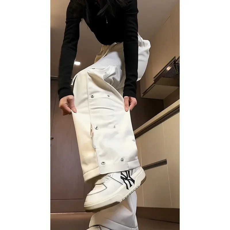 Korean Fashion Women Cargo Pants Autumn Winter Warm High Waist Women's Joggers Loose Sports Pants Y2k Sweatpants Streetwear
