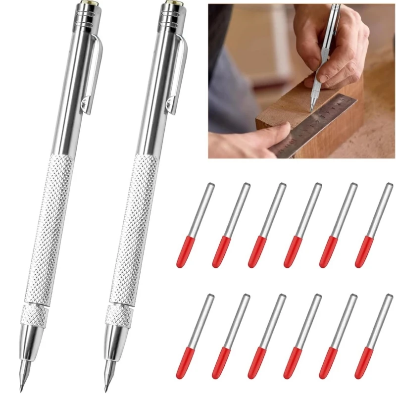 Wolframkarbid-Spitzenstift mit Rutschfestem Aluminiumgriff Präzisions-Gravierstift für Metall Holz Glas Keramik Schreibwerkzeuge – Detail 2
