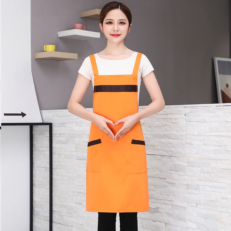 ผ้ากันเปื้อนพนักงานเสิร์ฟผ้ากันเปื้อนทำอาหารในครัวร้านอาหารผู้หญิงร้านทำผมช่างทำผมร้านทำเล็บซูเปอร์มาร์เก็ตร้านดอกไม้