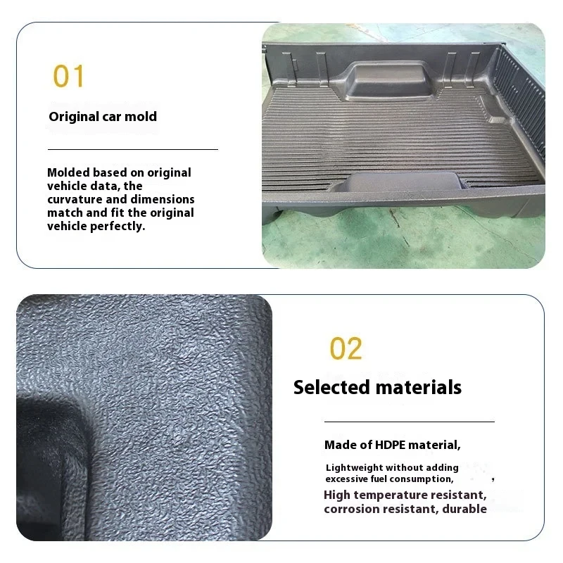 For  LC79 Modified Single Row Double Door Two Door Extended Pickup Truck Cargo Box Exterior Accessories Blank Mat No Logo