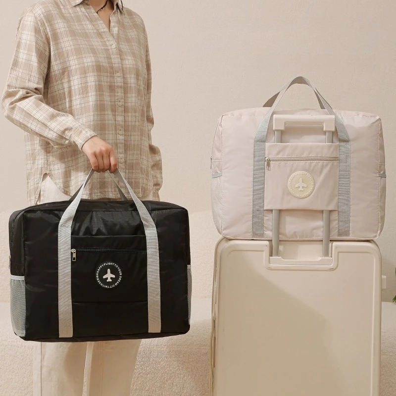 

Large Travel Organizer Bag with Luggage Handle Loop - Waterproof Storage Pouch (Carry-on Packing Cube with Zippered Pockets)