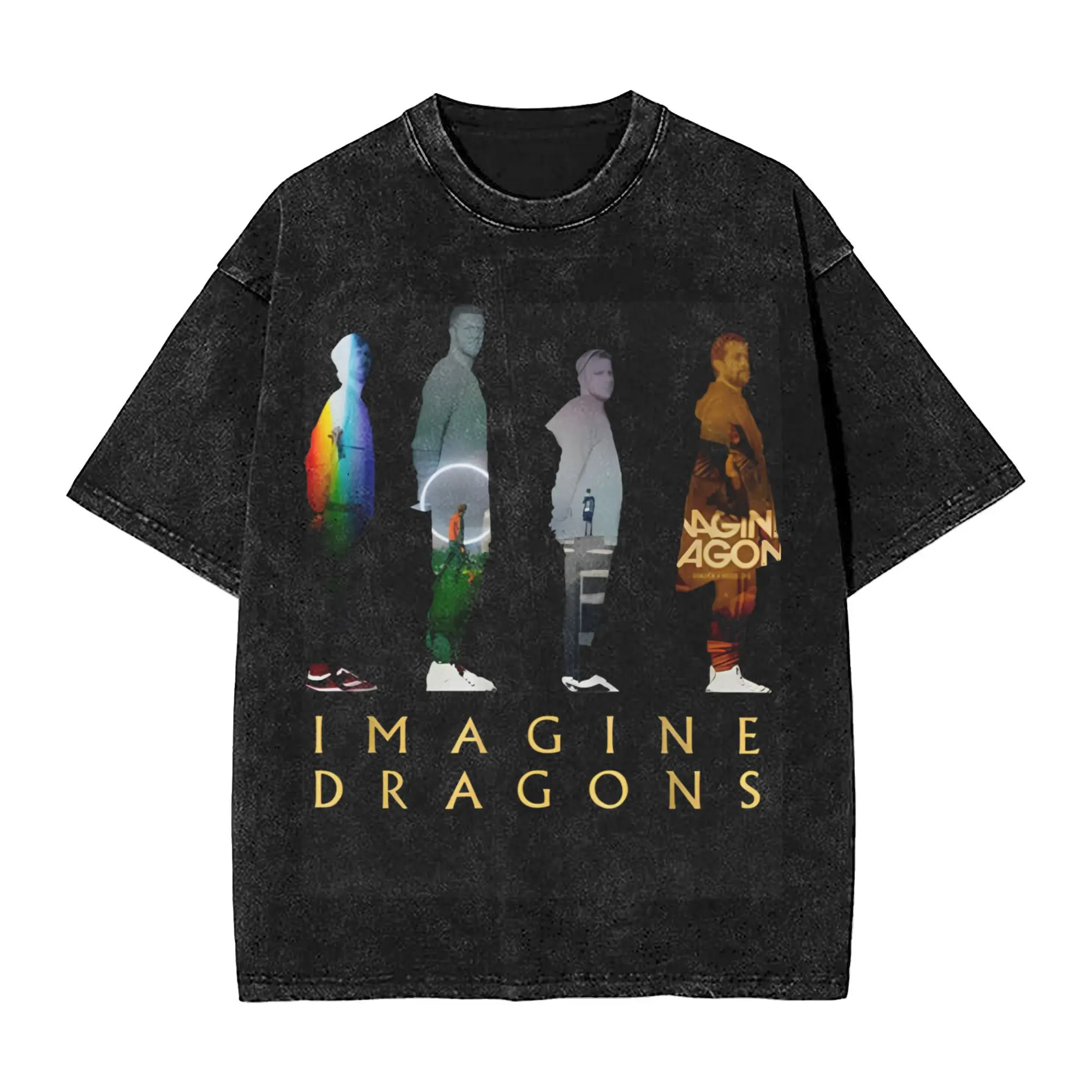 

Fashion Women Men Imagine Dragons Band Loom Tour 2024 Tee Shirt Washed Style Pop Music T Shirts Clothing