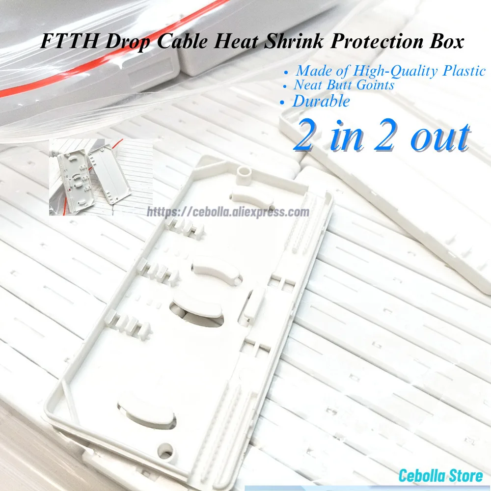 

Optical Drop Cable Protection Box 2 Into 2 Out Fiber Optic Protection Box Heat Shrink Tubing To Protect Fiber Splice Tray
