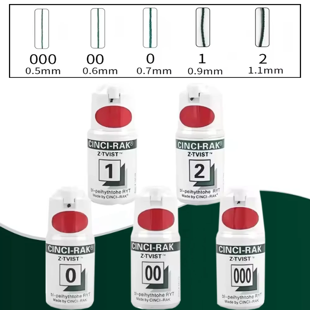 

1.83M Dental Gingival Retraction Cord Knitted Cotton for Gum Line Shaping Disposable Dentist Material 5 Sizes 00 000 1 2 Set