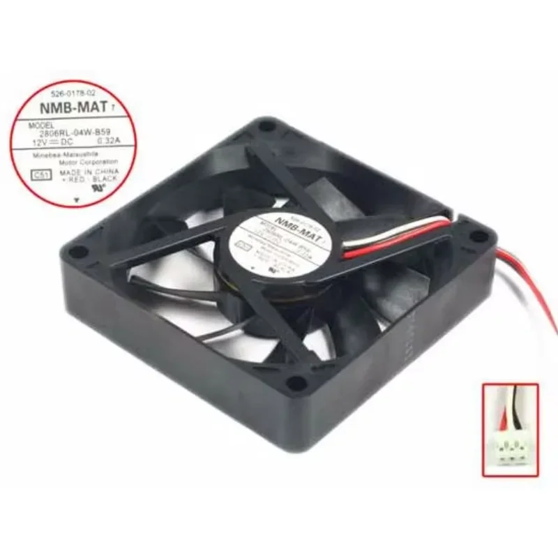 NMB-MAT 2806RL-04W-B59 C51 Server Cooling Fan DC12V 0.32A 70x70x15mm 3-wire